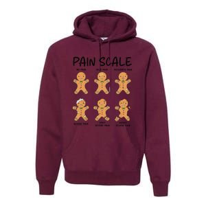 Funny Pain Scale Nurse Christmas Gingerbread Xmas Holiday Premium Hoodie