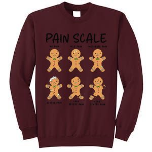 Funny Pain Scale Nurse Christmas Gingerbread Xmas Holiday Tall Sweatshirt