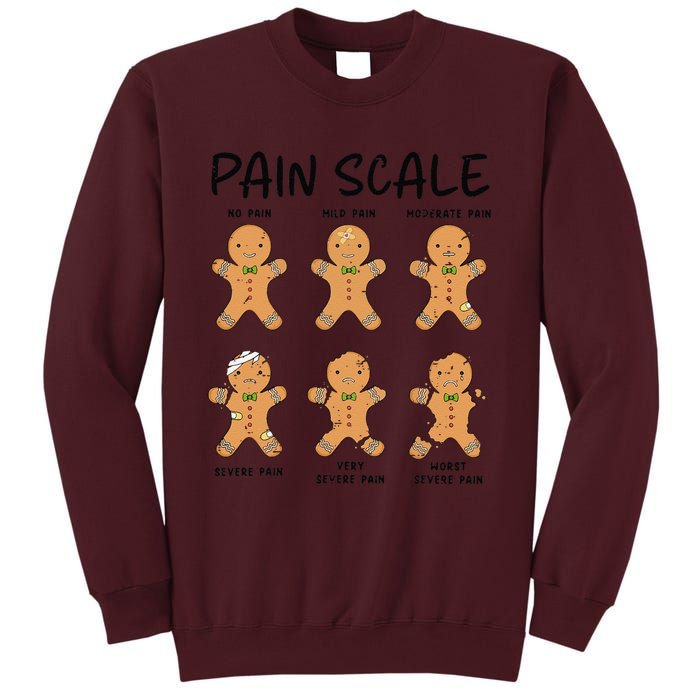 Funny Pain Scale Nurse Christmas Gingerbread Xmas Holiday Tall Sweatshirt