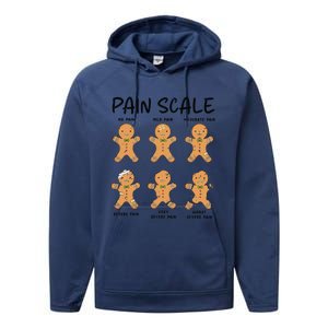 Funny Pain Scale Nurse Christmas Gingerbread Xmas Holiday Performance Fleece Hoodie