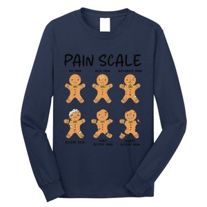 Funny Pain Scale Nurse Christmas Gingerbread Xmas Holiday Long Sleeve Shirt