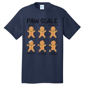 Funny Pain Scale Nurse Christmas Gingerbread Xmas Holiday Tall T-Shirt