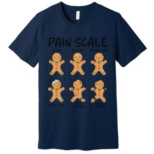 Funny Pain Scale Nurse Christmas Gingerbread Xmas Holiday Premium T-Shirt