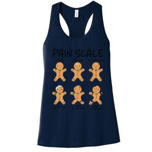 Funny Pain Scale Nurse Christmas Gingerbread Xmas Holiday Women's Racerback Tank