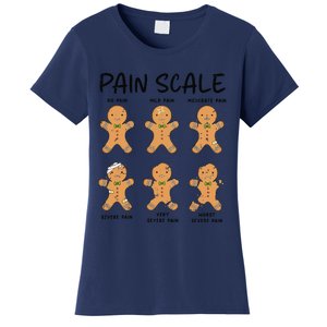 Funny Pain Scale Nurse Christmas Gingerbread Xmas Holiday Women's T-Shirt