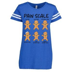 Funny Pain Scale Nurse Christmas Gingerbread Xmas Holiday Enza Ladies Jersey Football T-Shirt