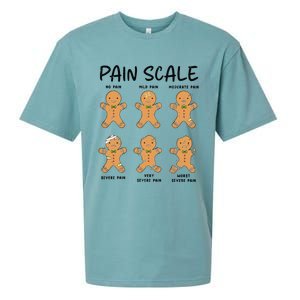 Funny Pain Scale Nurse Christmas Gingerbread Xmas Holiday Sueded Cloud Jersey T-Shirt