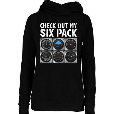 Funny Pilot Six Pack Aircraft Pilot Flying Airplane Womens Funnel Neck Pullover Hood