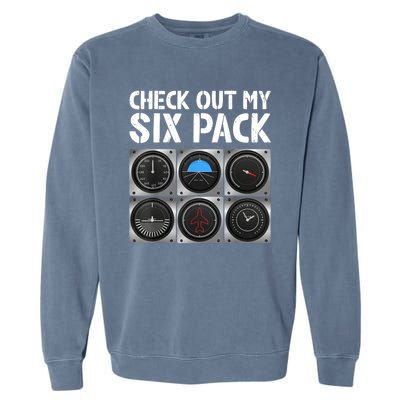 Funny Pilot Six Pack Aircraft Pilot Flying Airplane Garment-Dyed Sweatshirt