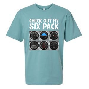 Funny Pilot Six Pack Aircraft Pilot Flying Airplane Sueded Cloud Jersey T-Shirt