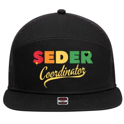 Funny Passover Seder Coordinator Jewish Passover Leader 7 Panel Mesh Trucker Snapback Hat