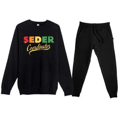 Funny Passover Seder Coordinator Jewish Passover Leader Premium Crewneck Sweatsuit Set