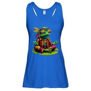 Frog Peace Sign Hippie Frog Ladies Essential Flowy Tank