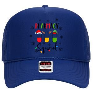 Funny Pharmacy Squad Christmas Cute Xmas Pharmacy Crew Gift High Crown Mesh Back Trucker Hat