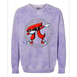 Funny Pi Symbol Dabbing Pi Day Pi Math Colorblast Crewneck Sweatshirt