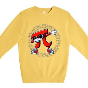 Funny Pi Symbol Dabbing Pi Day Pi Math Premium Crewneck Sweatshirt