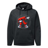 Funny Pi Symbol Dabbing Pi Day Pi Math Performance Fleece Hoodie