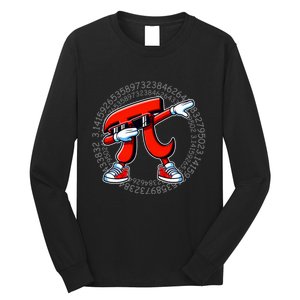 Funny Pi Symbol Dabbing Pi Day Pi Math Long Sleeve Shirt