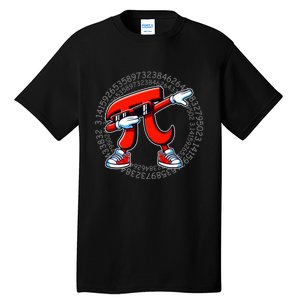 Funny Pi Symbol Dabbing Pi Day Pi Math Tall T-Shirt