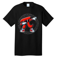 Funny Pi Symbol Dabbing Pi Day Pi Math Tall T-Shirt