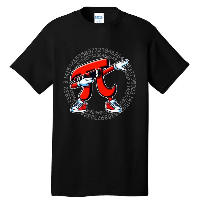 Funny Pi Symbol Dabbing Pi Day Pi Math Tall T-Shirt