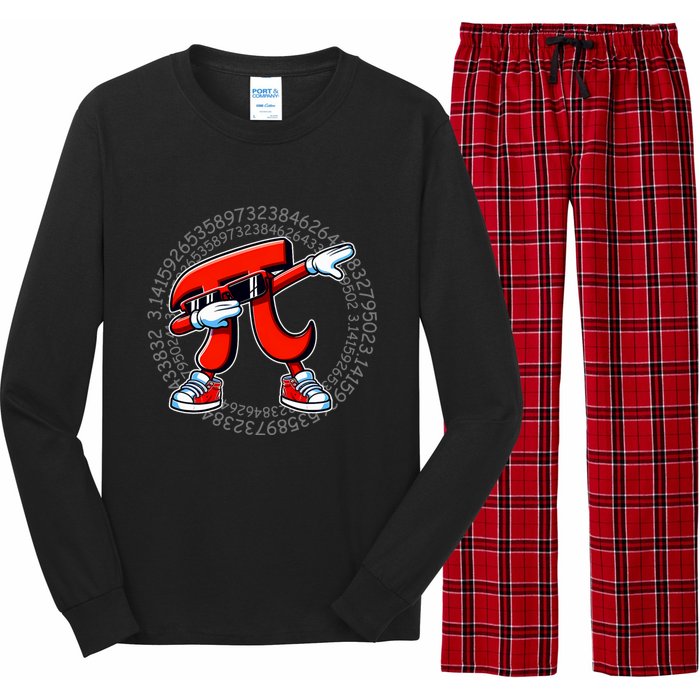 Funny Pi Symbol Dabbing Pi Day Pi Math Long Sleeve Pajama Set