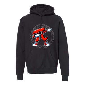 Funny Pi Symbol Dabbing Pi Day Pi Math Premium Hoodie