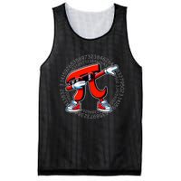 Funny Pi Symbol Dabbing Pi Day Pi Math Mesh Reversible Basketball Jersey Tank