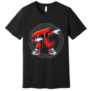 Funny Pi Symbol Dabbing Pi Day Pi Math Premium T-Shirt