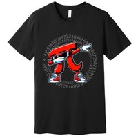 Funny Pi Symbol Dabbing Pi Day Pi Math Premium T-Shirt