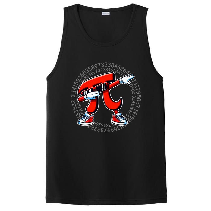 Funny Pi Symbol Dabbing Pi Day Pi Math PosiCharge Competitor Tank