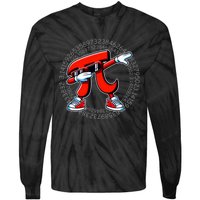 Funny Pi Symbol Dabbing Pi Day Pi Math Tie-Dye Long Sleeve Shirt