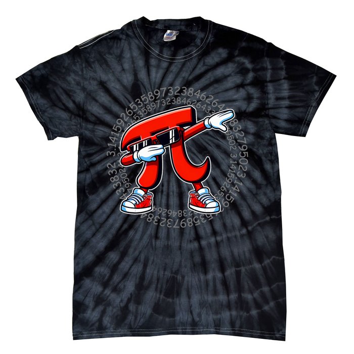 Funny Pi Symbol Dabbing Pi Day Pi Math Tie-Dye T-Shirt