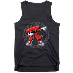 Funny Pi Symbol Dabbing Pi Day Pi Math Tank Top