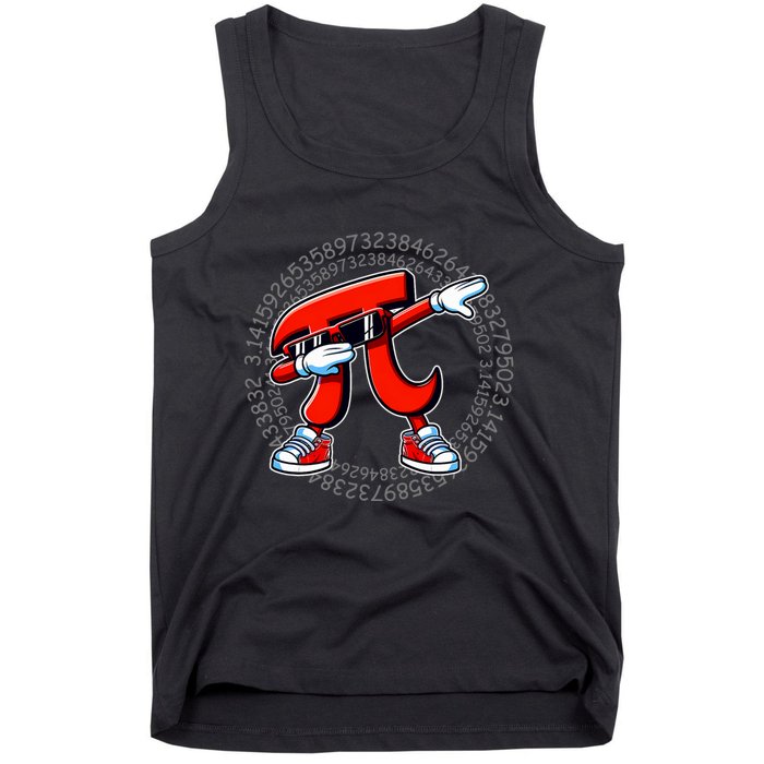 Funny Pi Symbol Dabbing Pi Day Pi Math Tank Top