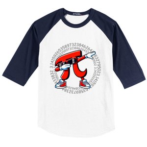 Funny Pi Symbol Dabbing Pi Day Pi Math Baseball Sleeve Shirt