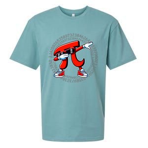 Funny Pi Symbol Dabbing Pi Day Pi Math Sueded Cloud Jersey T-Shirt