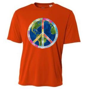 Flower Peace Sign World Peace Hippy 70's Symbol Of Peace Gift Cooling Performance Crew T-Shirt