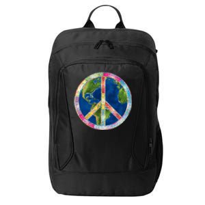 Flower Peace Sign World Peace Hippy 70's Symbol Of Peace Gift City Backpack