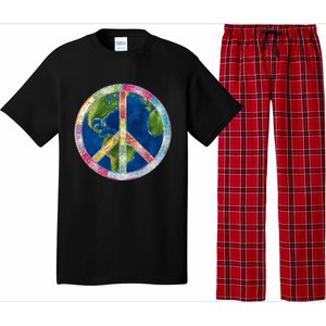 Flower Peace Sign World Peace Hippy 70's Symbol Of Peace Gift Pajama Set