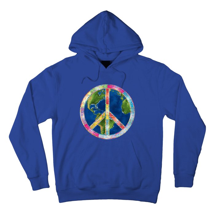 Flower Peace Sign World Peace Hippy 70's Symbol Of Peace Gift Hoodie