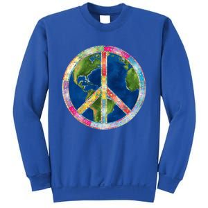 Flower Peace Sign World Peace Hippy 70's Symbol Of Peace Gift Sweatshirt