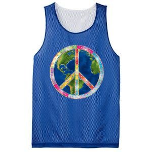 Flower Peace Sign World Peace Hippy 70's Symbol Of Peace Gift Mesh Reversible Basketball Jersey Tank