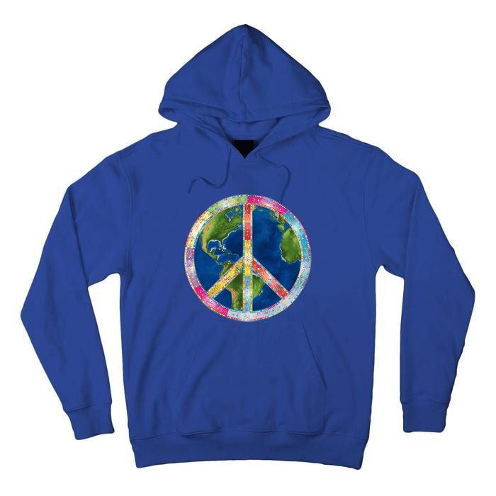 Flower Peace Sign World Peace Hippy 70's Symbol Of Peace Gift Tall Hoodie