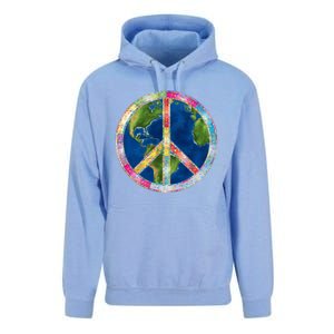 Flower Peace Sign World Peace Hippy 70's Symbol Of Peace Gift Unisex Surf Hoodie