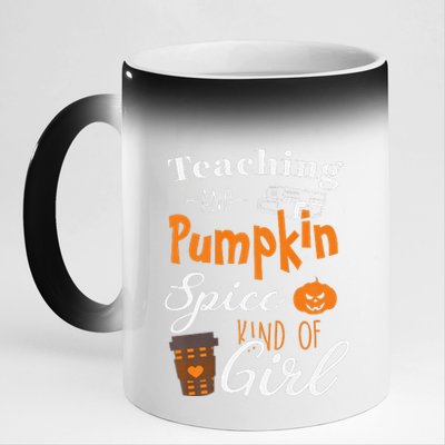 Funny Pumpkin Spice Coffee Ladies Halloween Teacher Premium 11oz Black Color Changing Mug