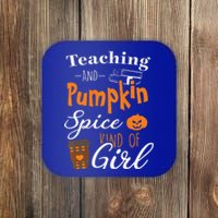 Funny Pumpkin Spice Coffee Ladies Halloween Teacher Premium Coaster