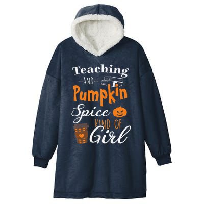 Funny Pumpkin Spice Coffee Ladies Halloween Teacher Premium Hooded Wearable Blanket