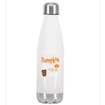 Funny Pumpkin Spice Coffee Ladies Halloween Teacher Premium Stainless Steel Insulated Water Bottle