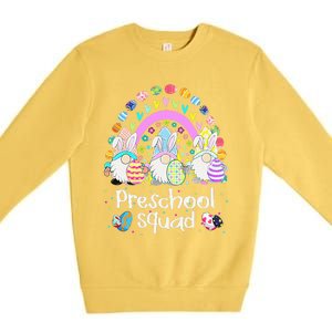 Funny Preschool Squad Teacher Gnome Rainbow Easter Day Gift Premium Crewneck Sweatshirt